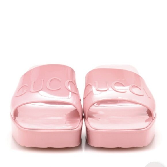 Gucci Pink Rubber Slide Sandals Size 6.5 Gucci Pink Rubber Slide Sandals Women's - Picture 5 of 9